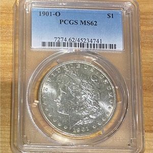 1901 o morgan silver dollar PCGS MS62